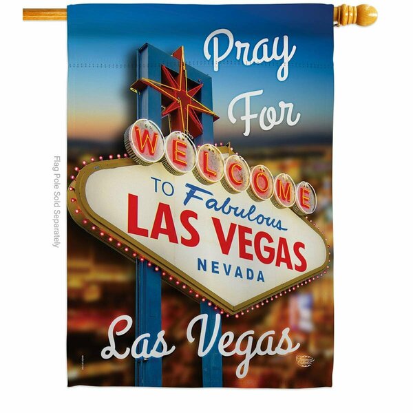 Cuadrilatero Pray for Las Vegas Support Cause 28 x 40 in. Double-Sided Vertical House Flags  Banner Garden CU3904817
